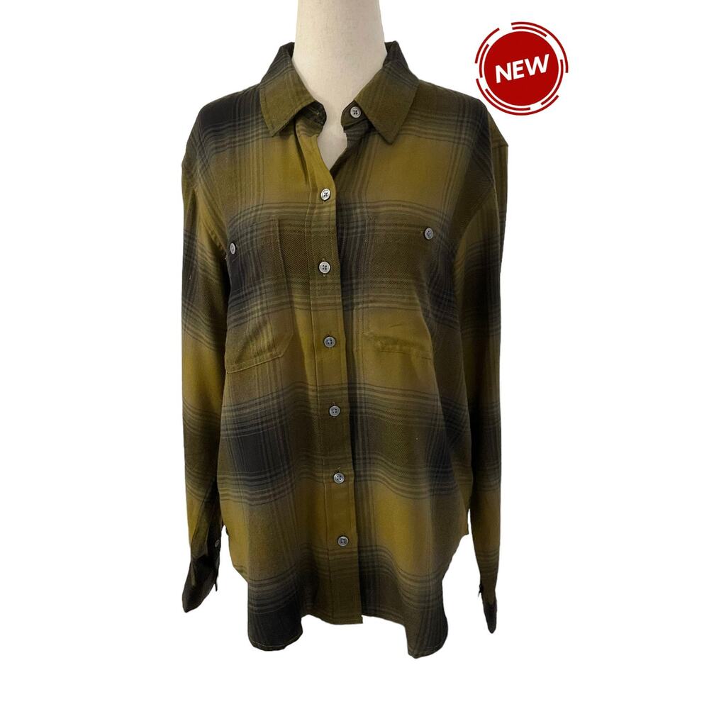 Banana Republic Green Plaid  Button up Shirt Women's Size Medium‎ NWT | 50-8